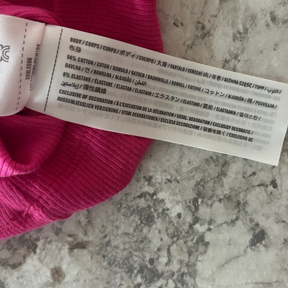 Hollister Ribbed High Neck Tank Top Pink Large - Picture 9 of 9